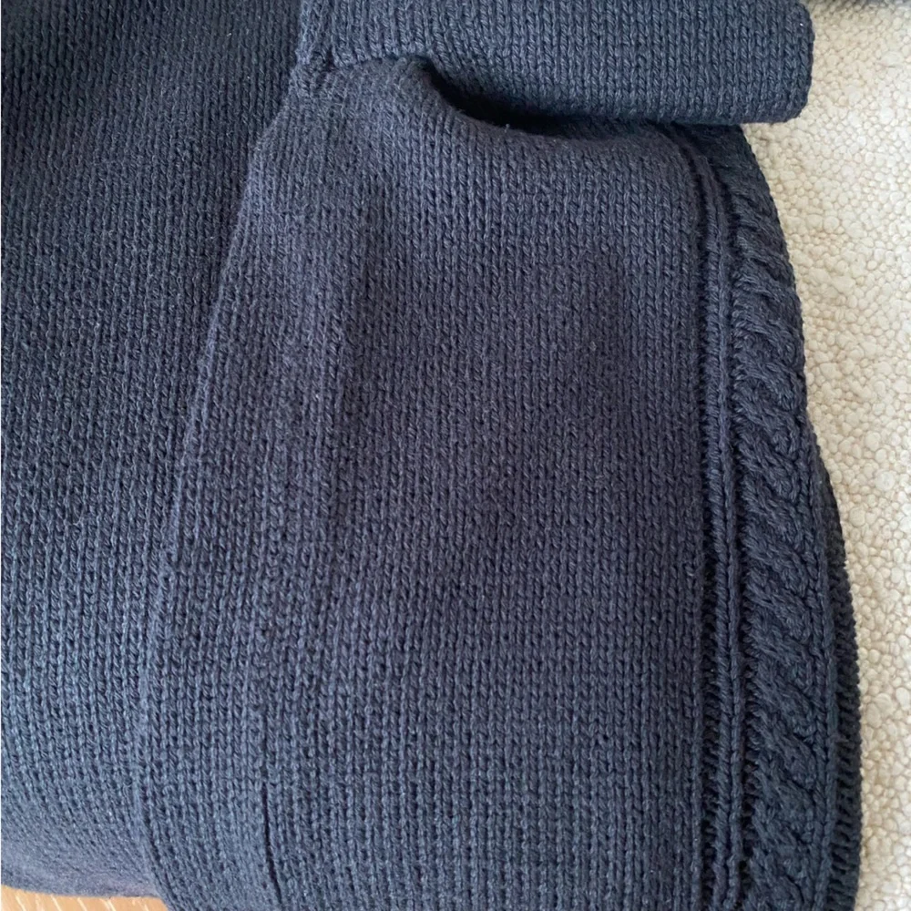 J.Crew Black Mockneck center cable-knit sweater size XXS
